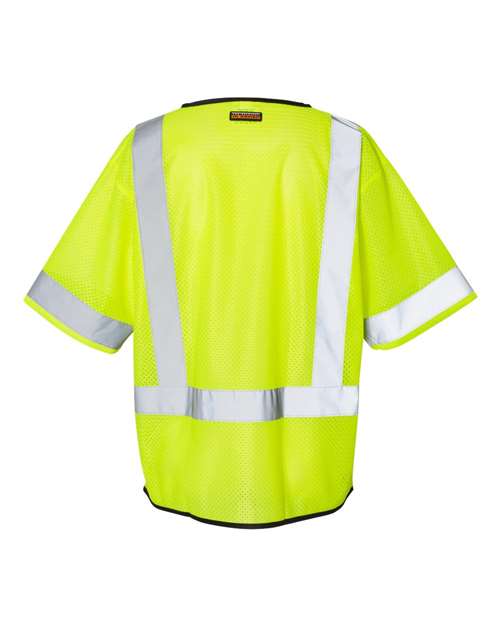 Custom EmbroideredKishigo Unisex Economy Single Pocket Zipper Vest 5815 Lime
