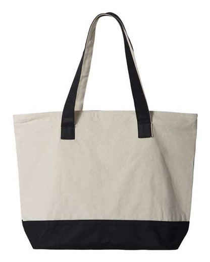 Q-Tees Non-Woven Tote Bag Q126300 Custom Embroidered Business Logo