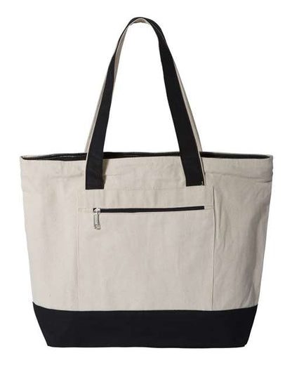 Q-Tees Non-Woven Tote Bag Q126300 Custom Embroidered Business Logo