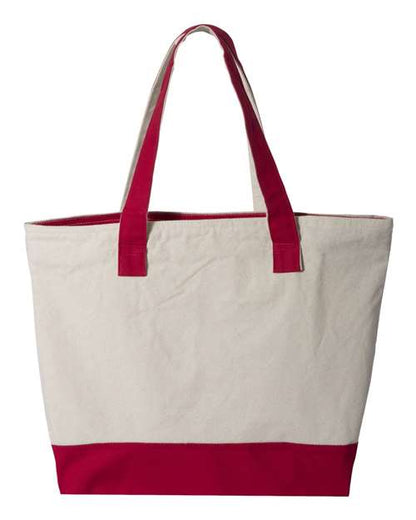 Q-Tees 19L Zippered Tote Q1300 Custom Embroidered Business Logo