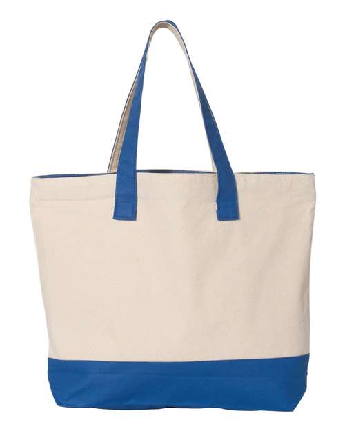 Q-Tees 19L Zippered Tote Q1300 Custom Embroidered Business Logo