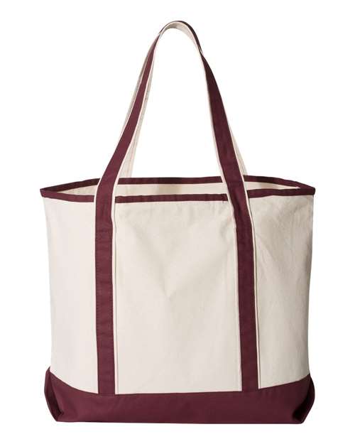 Q-Tees 34.6L Large Canvas Deluxe Tote Q1500 Custom Embroidered Business Logo