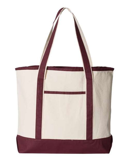 Q-Tees 34.6L Large Canvas Deluxe Tote Q1500 Custom Embroidered Business Logo