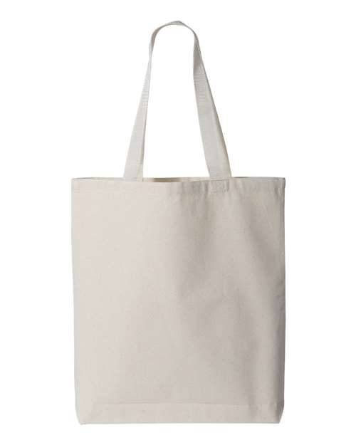 Q-Tees 11L Canvas Tote with Contrast-Color Handles Q4400 Custom Embroidered Business Logo