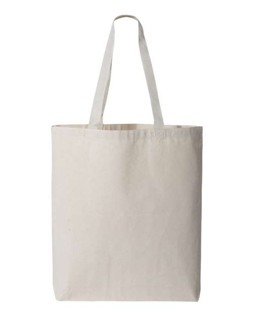 Q-Tees 11L Canvas Tote with Contrast-Color Handles Q4400 Custom Embroidered Business Logo