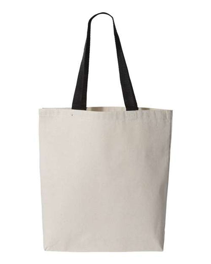 Q-Tees 11L Canvas Tote with Contrast-Color Handles Q4400 Custom Embroidered Business Logo