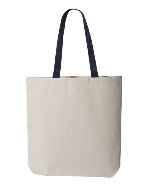 Q-Tees 11L Canvas Tote with Contrast-Color Handles Q4400 Custom Embroidered Business Logo