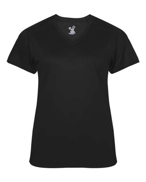 Custom EmbroideredBadger Women's Ultimate SoftLock V-Neck T-Shirt 5874 Black