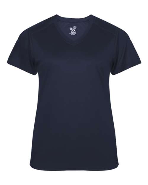 Custom EmbroideredBadger Women's Ultimate SoftLock V-Neck T-Shirt 5874 Navy