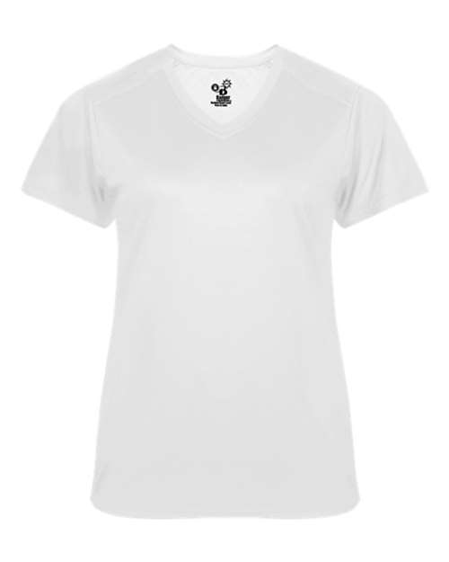 Custom EmbroideredBadger Women's Ultimate SoftLock V-Neck T-Shirt 5874 White
