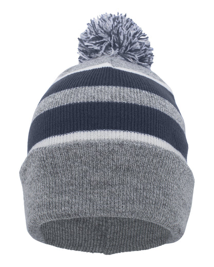 Pacific Headwear Knit Fold-Over Pom-Pom Beanie 641K