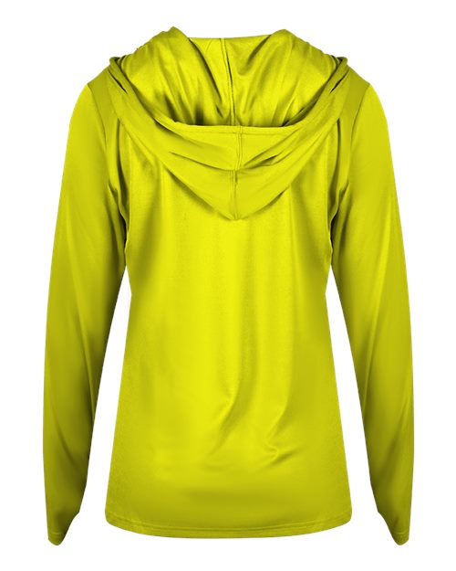 Badger Women's B-Core Long Sleeve Hooded T-Shirt 4165 Safety Yellow