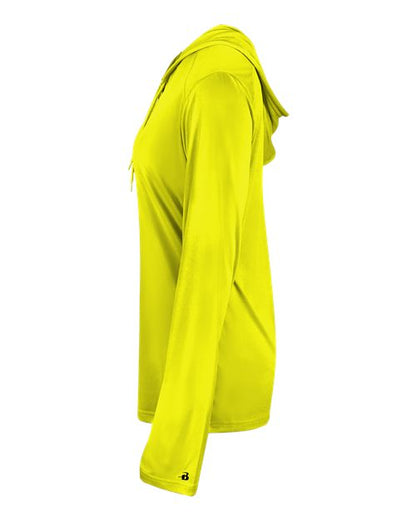 Badger Women's B-Core Long Sleeve Hooded T-Shirt 4165 Safety Yellow