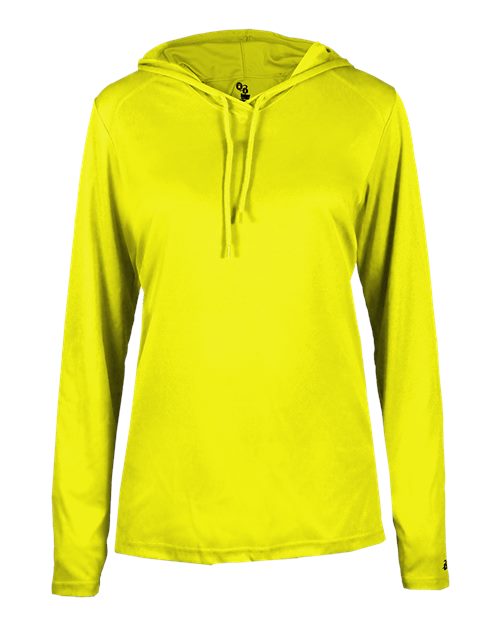 Badger Women's B-Core Long Sleeve Hooded T-Shirt 4165 Safety Yellow
