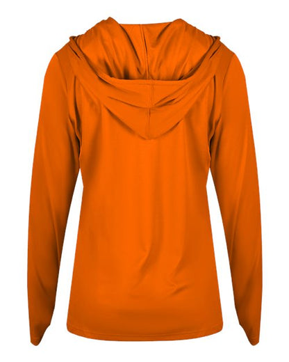 Badger Women's B-Core Long Sleeve Hooded T-Shirt 4165 Burnt Orange