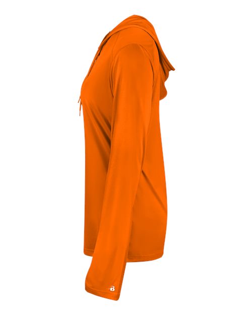Badger Women's B-Core Long Sleeve Hooded T-Shirt 4165 Burnt Orange