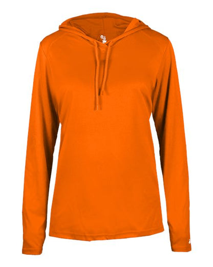 Badger Women's B-Core Long Sleeve Hooded T-Shirt 4165 Burnt Orange