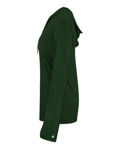 Badger Women's B-Core Long Sleeve Hooded T-Shirt 4165 Forest