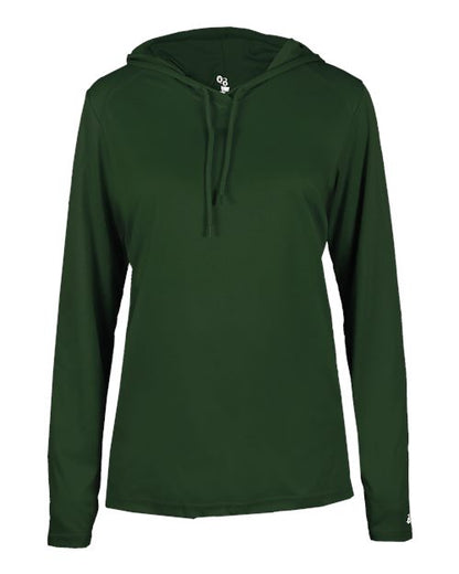 Badger Women's B-Core Long Sleeve Hooded T-Shirt 4165 Forest