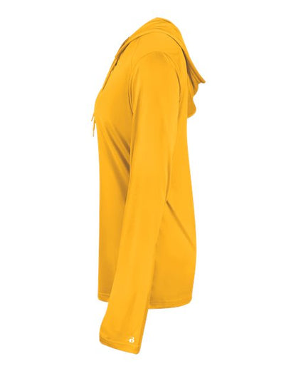 Badger Women's B-Core Long Sleeve Hooded T-Shirt 4165 Gold
