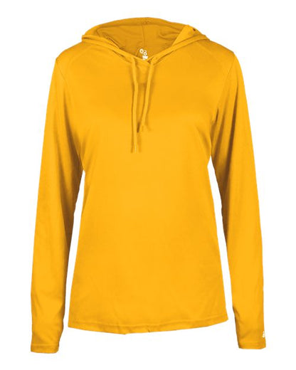 Badger Women's B-Core Long Sleeve Hooded T-Shirt 4165 Gold