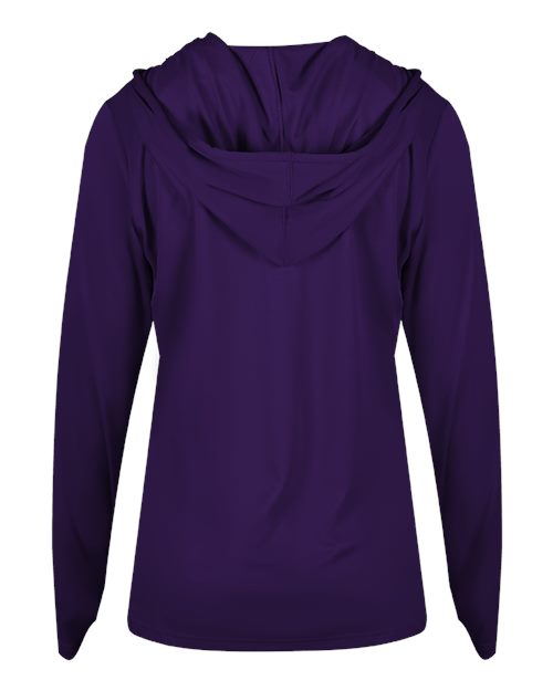 Badger Women's B-Core Long Sleeve Hooded T-Shirt 4165 Purple