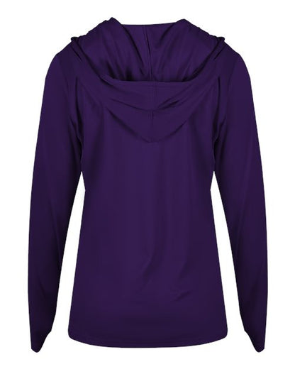 Badger Women's B-Core Long Sleeve Hooded T-Shirt 4165 Purple