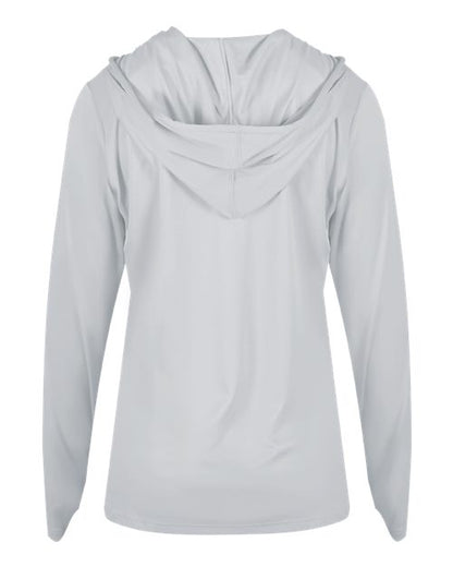 Badger Women's B-Core Long Sleeve Hooded T-Shirt 4165 Silver