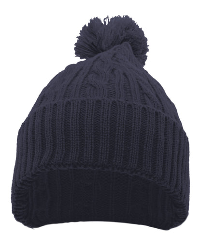 Pacific Headwear Cable Knit Pom-Pom Beanie 643K