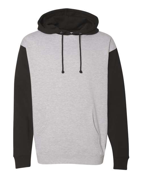 Independent Trading Co. Heavyweight Hooded Sweatshirt IND4000 Grey Heather Custom Embroidered Business Logo