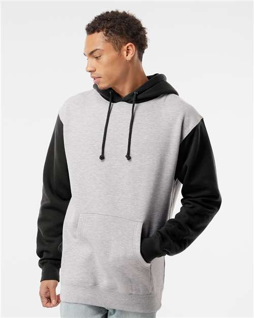 Independent Trading Co. Heavyweight Hooded Sweatshirt IND4000 Grey Heather Custom Embroidered Business Logo