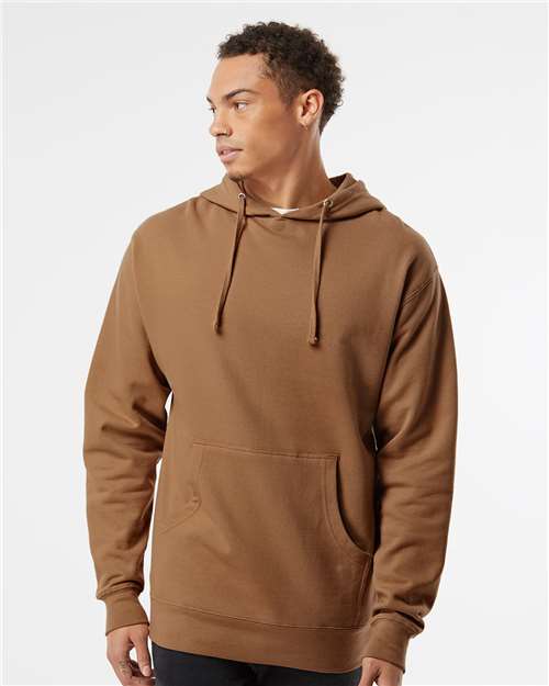 Custom Embroidered  Independent Trading Co. Midweight Hooded Sweatshirt SS4500 Saddle