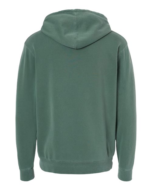 Independent Trading Co. Midweight Pigment-Dyed Hooded Sweatshirt PRM4500 Pigment Alpine Green Custom Embroidered Business Logo