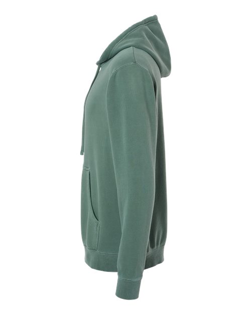 Independent Trading Co. Midweight Pigment-Dyed Hooded Sweatshirt PRM4500 Pigment Alpine Green Custom Embroidered Business Logo