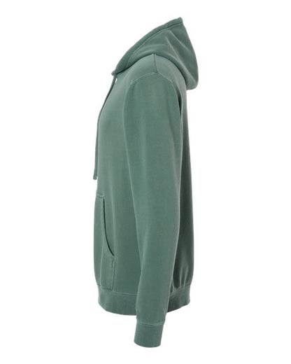 Independent Trading Co. Midweight Pigment-Dyed Hooded Sweatshirt PRM4500 Pigment Alpine Green Custom Embroidered Business Logo