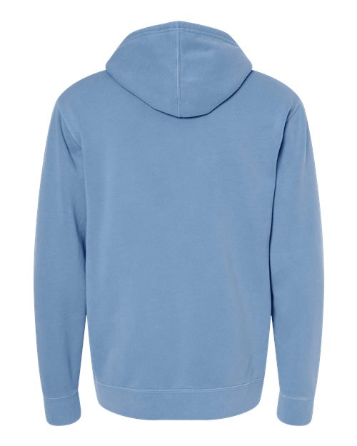 Independent Trading Co. Midweight Pigment-Dyed Hooded Sweatshirt PRM4500 Pigment Light Blue Custom Embroidered Business Logo
