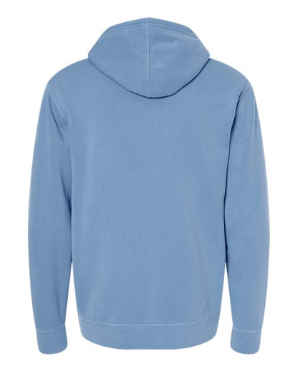 Independent Trading Co. Midweight Pigment-Dyed Hooded Sweatshirt PRM4500 Pigment Light Blue Custom Embroidered Business Logo