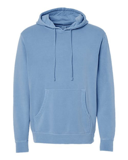 Independent Trading Co. Midweight Pigment-Dyed Hooded Sweatshirt PRM4500 Pigment Light Blue Custom Embroidered Business Logo