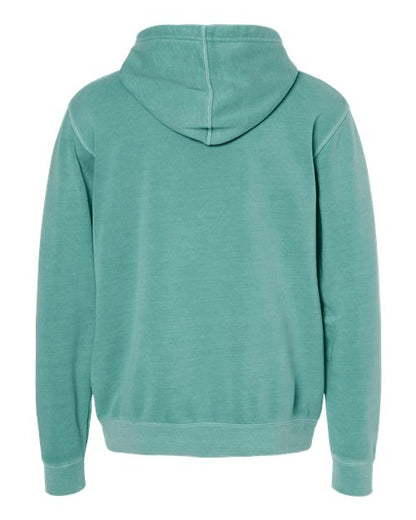 Independent Trading Co. Midweight Pigment-Dyed Hooded Sweatshirt PRM4500 Pigment Mint Custom Embroidered Business Logo