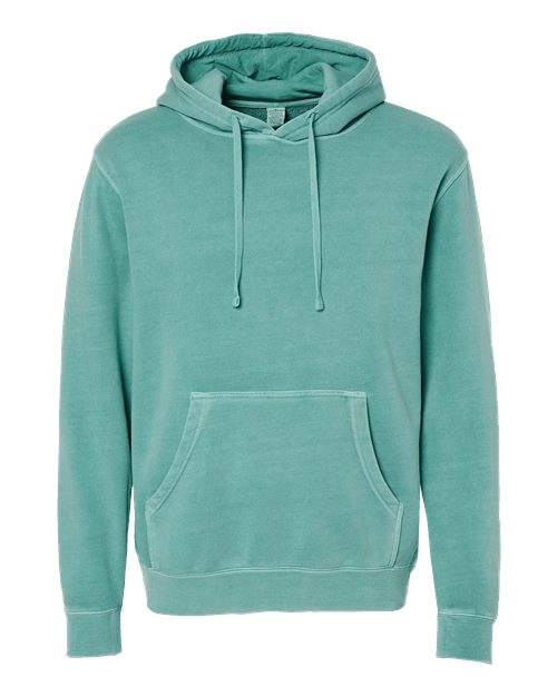 Independent Trading Co. Midweight Pigment-Dyed Hooded Sweatshirt PRM4500 Pigment Maroon Custom Embroidered Business Logo