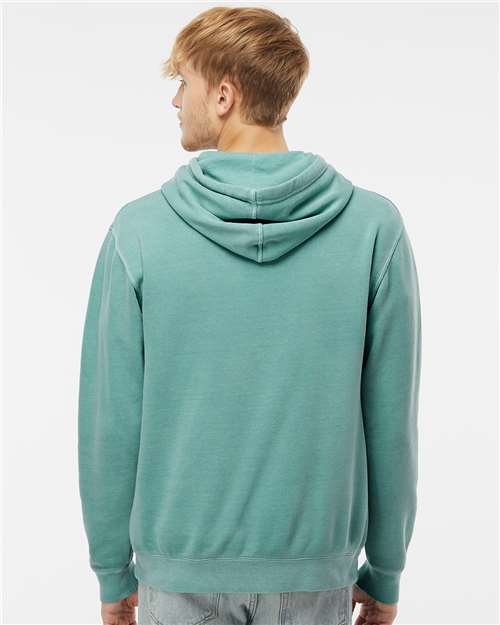 Independent Trading Co. Midweight Pigment-Dyed Hooded Sweatshirt PRM4500 Pigment Mint Custom Embroidered Business Logo