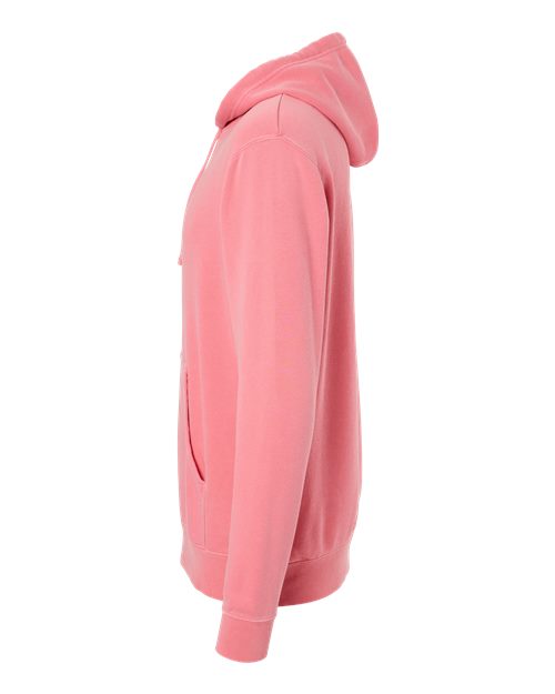 Independent Trading Co. Midweight Pigment-Dyed Hooded Sweatshirt PRM4500 Pigment Pink Custom Embroidered Business Logo