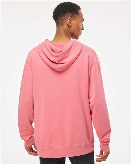 Independent Trading Co. Midweight Pigment-Dyed Hooded Sweatshirt PRM4500 Pigment Pink Custom Embroidered Business Logo