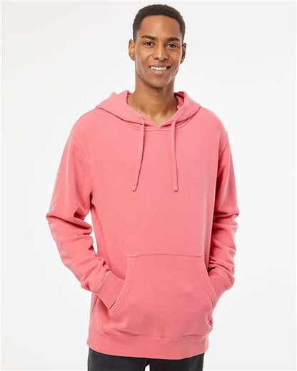 Custom Embroidered  Independent Trading Co. Midweight Pigment-Dyed Hooded Sweatshirt PRM4500 Pigment Pink