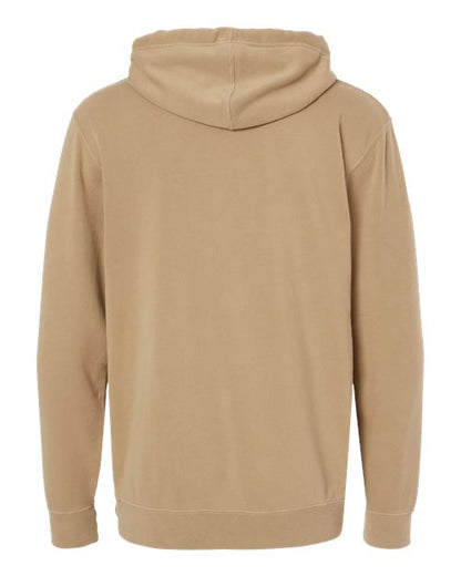 Independent Trading Co. Midweight Pigment-Dyed Hooded Sweatshirt PRM4500 Pigment Sandstone Custom Embroidered Business Logo