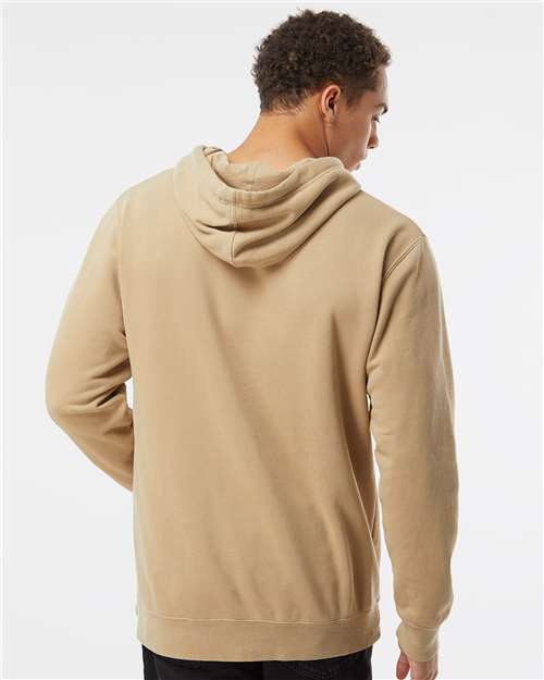 Independent Trading Co. Midweight Pigment-Dyed Hooded Sweatshirt PRM4500 Pigment Sandstone Custom Embroidered Business Logo