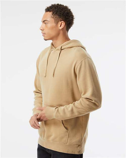 Independent Trading Co. Midweight Pigment-Dyed Hooded Sweatshirt PRM4500 Pigment Sandstone Custom Embroidered Business Logo