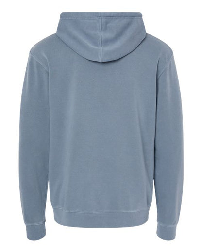 Independent Trading Co. Midweight Pigment-Dyed Hooded Sweatshirt PRM4500 Pigment Slate Blue Custom Embroidered Business Logo