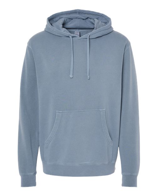 Independent Trading Co. Midweight Pigment-Dyed Hooded Sweatshirt PRM4500 Pigment Slate Blue Custom Embroidered Business Logo