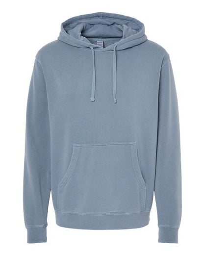 Independent Trading Co. Midweight Pigment-Dyed Hooded Sweatshirt PRM4500 Pigment Slate Blue Custom Embroidered Business Logo